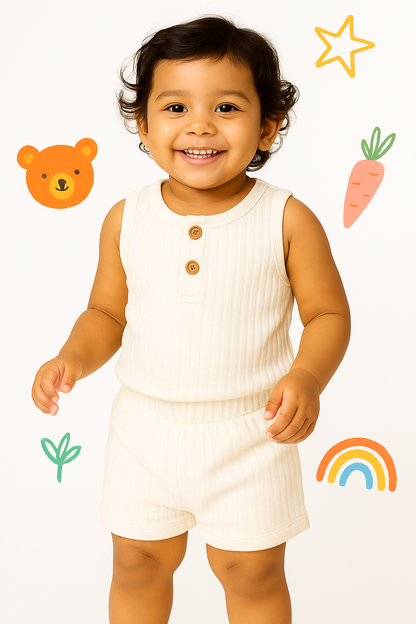 TinyChuckles | Premium Muslin Gauze Pajama Set | 100% Organic Cotton | Ultra-Soft, Breathable Sleepwear for Toddlers & Kids