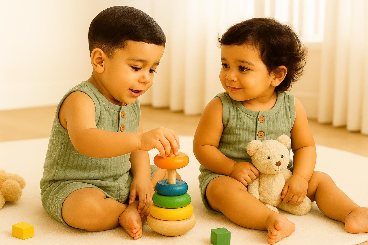 TinyChuckles | Premium Muslin Gauze Pajama Set | 100% Organic Cotton | Ultra-Soft, Breathable Sleepwear for Toddlers & Kids