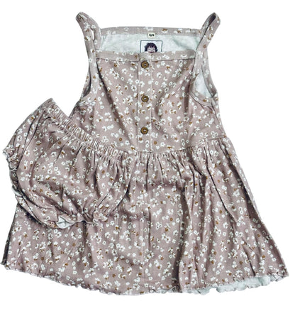 TinyChuckles | Premium Girls Floral Print Dress | Pink Color | 100% Organic Cotton | Soft & Breathable | Eco-Friendly Dress for Toddlers & Kids (1-5 Years)