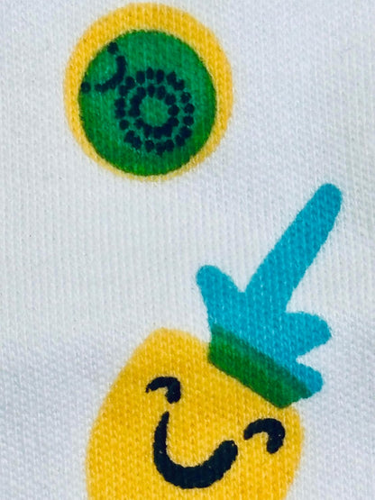 TinyChuckles | Premium Organic Cotton Baby Romper | 100% Certified Organic | Ultra-Soft & Breathable | Newborn to 12 Months (6-12 Months, Small Fruits)