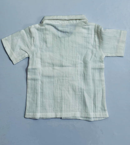 TinyChuckles | Crinkle Muslin Shirt & Shorts Set | 100% Organic Cotton | Ultra-Soft & Breathable Outfit for Boys & Girls | 6 Months - 5 Years