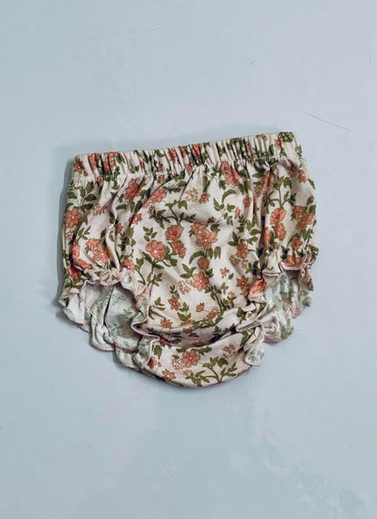 TinyChuckles | Premium Girls Floral Print Dress | Peach Color | 100% Organic Cotton | Soft & Breathable | Eco-Friendly Dress for Toddlers & Kids (1-5 Years)