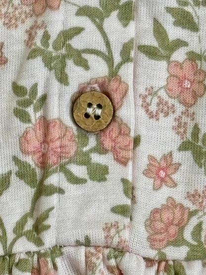 TinyChuckles | Premium Girls Floral Print Dress | Peach Color | 100% Organic Cotton | Soft & Breathable | Eco-Friendly Dress for Toddlers & Kids (1-5 Years)