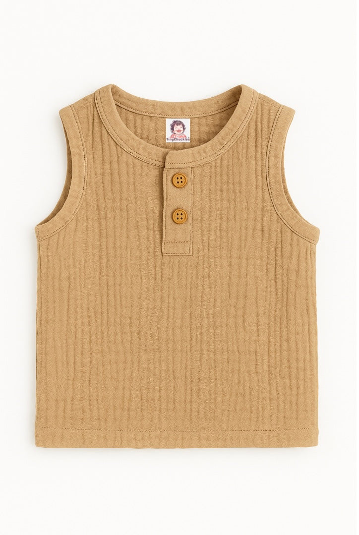 TinyChuckles | Premium Muslin Gauze Pajama Set | 100% Organic Cotton | Ultra-Soft, Breathable Sleepwear for Toddlers & Kids